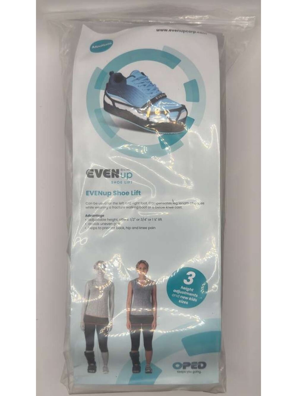 EVENup Shoe Lift Medium Adjustable Leg Length Cast Walker Boot Leveler Brand New
